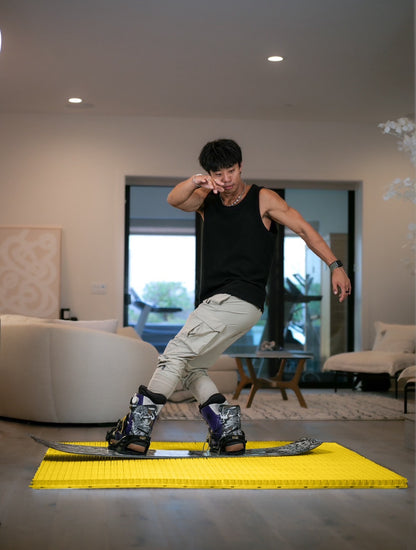 yellow dry ski mat pressing